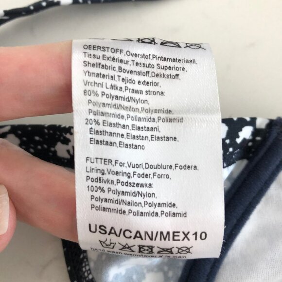 Sunmarin Beach Fashion Swim Nylon/Elastane Bikini Top Navy + White Sz 10 NWOT - Picture 8 of 9
